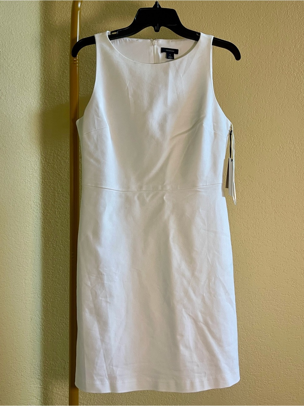 Halogen White Sleeveless Sheath Dress